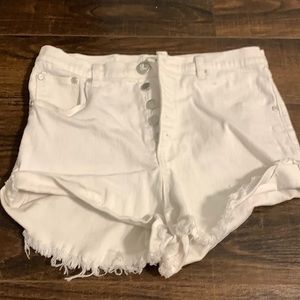 One teaspoon white high rise Jean shorts